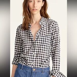 Black and White Checkered Women’s Shirt - Medium